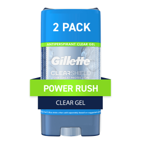 Gillette Antiperspirant and Deodorant for Men;  Powder Rush;  Twin Pack;  3.8 oz