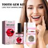 Tooth Gems Kit Shining DIY Teeth Gems Flat Bottom Round Gemstone Style DIY Tooth Jewelry Kit Removable Tooth Ornaments Artificial Fashionable Crystal